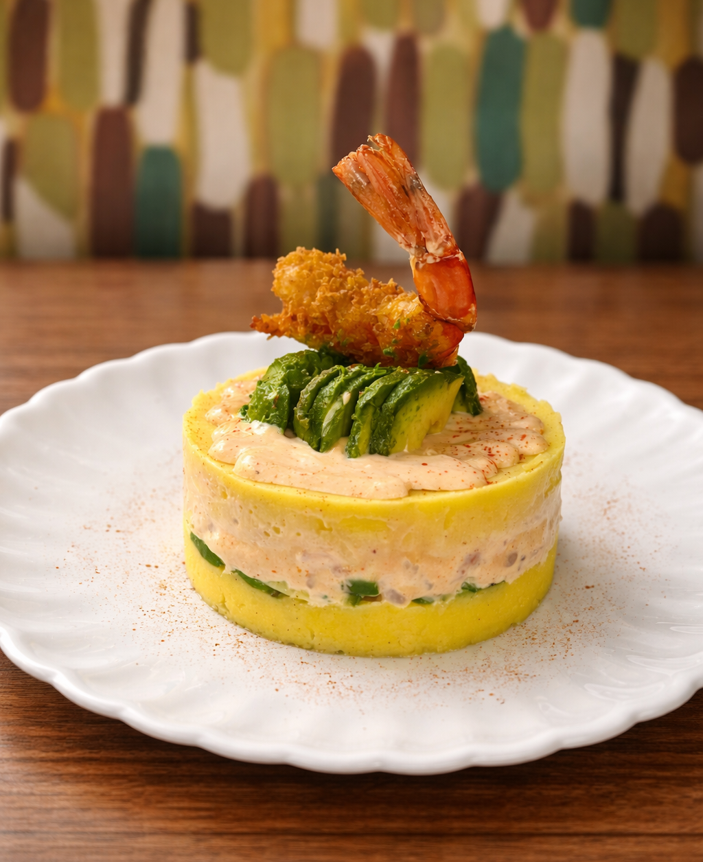 6. Causa Rellena de Langostinos